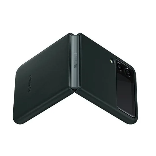 Cover Samsung Z Flip 3 5G Leather With Ring - Green